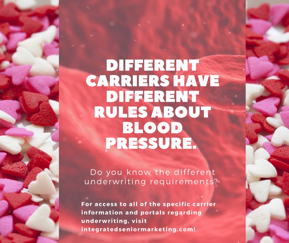 ISM_Insurance's tweet image. In honor of #hearthealthmonth, we want to make sure that every producer knows about the different #lifeinsurance requirements about blood pressure. #HeartHealth #bloodpressure