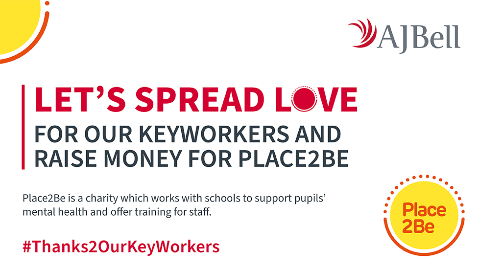 LifeatAJBell's tweet photo. Post your message, drawing, painting or poem of appreciation for keyworkers using the hashtag #Thanks2OurKeyWorkers and we will donate £5 on your behalf to @Place2Be
Entries close 11pm on 28 February.
T&Cs apply https://t.co/TCKhTyb74F https://t.co/H7T2uJXDwx