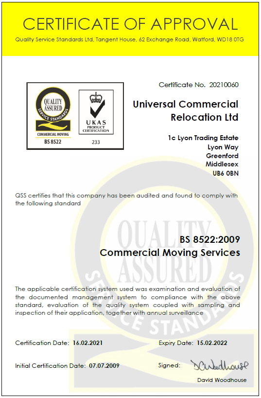 universal_comm's tweet photo. Delighted to receive confirmation that we have been audited and found to comply with BS 8522:2009, the British Standard for commercial moving services. We continue to deliver quality assured commercial removal and moving services @cmg_bar @BARremovers #removals #commercialmoving https://t.co/rm0sj139wS