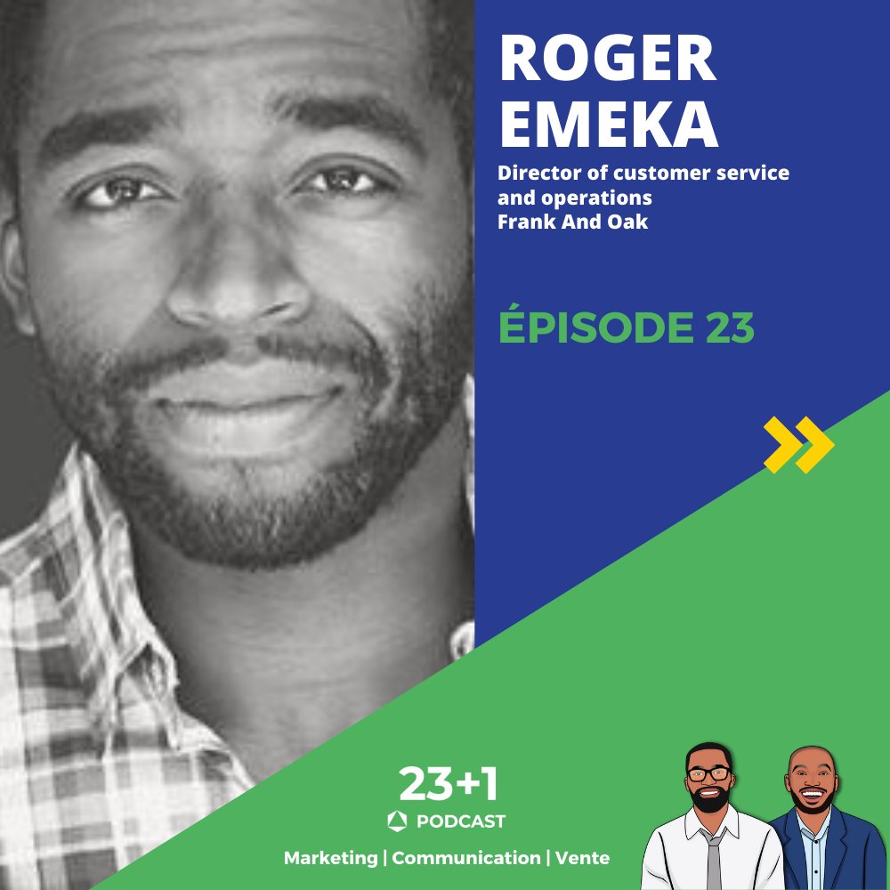 23plus1Podcast's tweet photo. Demain, vous pourrez écouter l'épisode intégral de 
@rog_emeka , Director of #Customer #Service and #Operations chez @FrankandOak ,notre invité sur le 23ème ép. de 🎙@23plus1Podcast à:
📍 12h10 : Montréal
📍 16h10 : Abidjan
📍18h10 : Paris .
#23plus1podcast #frankandoak #podcast https://t.co/0uzypqBZft