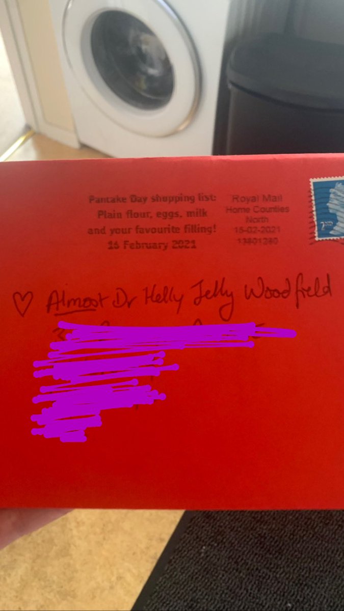 When your sister thinks she’s hilarious sending you a Valentine’s Card addressed like this 😂 (arrived late)

NB: my middle name is not Jelly, UoB don’t put that on my transcript.