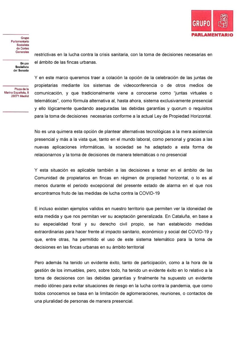 JuntasDigitales's tweet photo. ¡¡Noticia importante para los administradores de Fincas!!, ayer el grupo parlamentario socialista presentó a la mesa del senado la tramitación de una moción para instar al Gobierno a hacer las modificaciones necesarias en la ley para que puedan celebrarse juntas digitales.... https://t.co/KiMG8JHdsQ