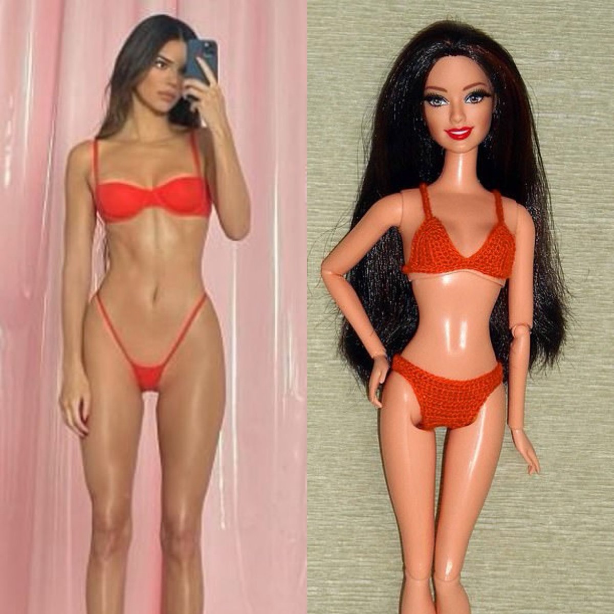 Has Kendall Jenner photoshopped herself. kendall jenner barbie. 