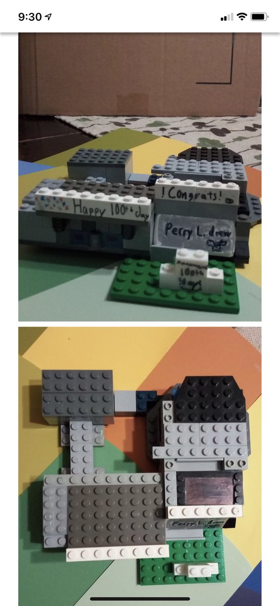 MrsByock's tweet photo. Happy 100th Day of School and Happy 1000th Day of School to our 5th Graders! Student’s choice board ideas are coming in! Can’t wait to see what they did! Even my daughter &amp; I built a castle out of 100 mega blocks! #ewrsd #PLDDragons https://t.co/vJ1pu6t4fy