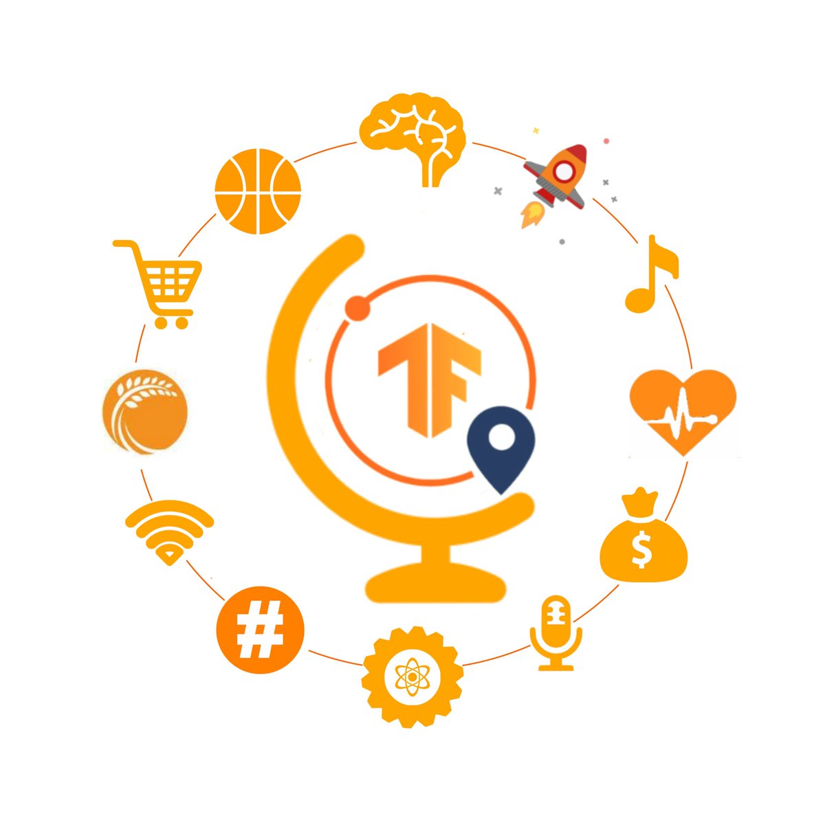 meetvivekraja's tweet photo. Here is my submission for 
@TFUGIndia Logo Design Contest.
My logo celebrates @TensorFlow diversity and it's widespread usecases such as Automobile, Healthcare, Arts, Economy, Science &amp; Eng, Social Media, Agriculture, Sports, E-commerce.

@TFUGChennai @TFUGCbe #TFEverywhereIndia https://t.co/v0nh9rDvhN