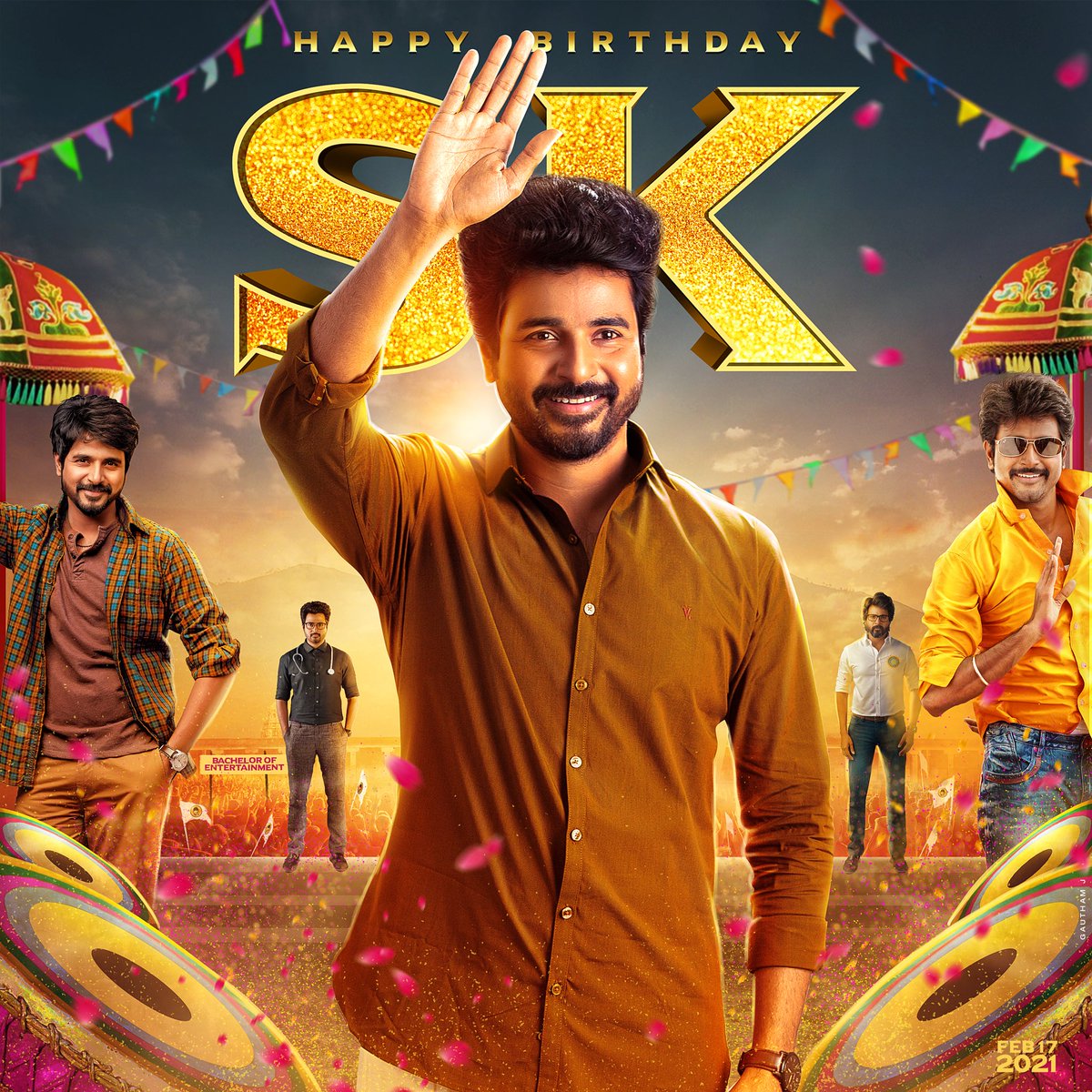 The wait is over.... Here's the common DP for @Siva_Kartikeyan's birthday celebration. Wishing a very very happy birthday to you brother ❤️❤️❤️❤️❤️❤️❤️❤️❤️❤️... Waiting for the blast 🎉🔥🔥🎉🔥🎉🔥🎉 #HBDPrinceSivaKarthikeyan @AllIndiaSKFC @BlackSheepTamil @bs_value