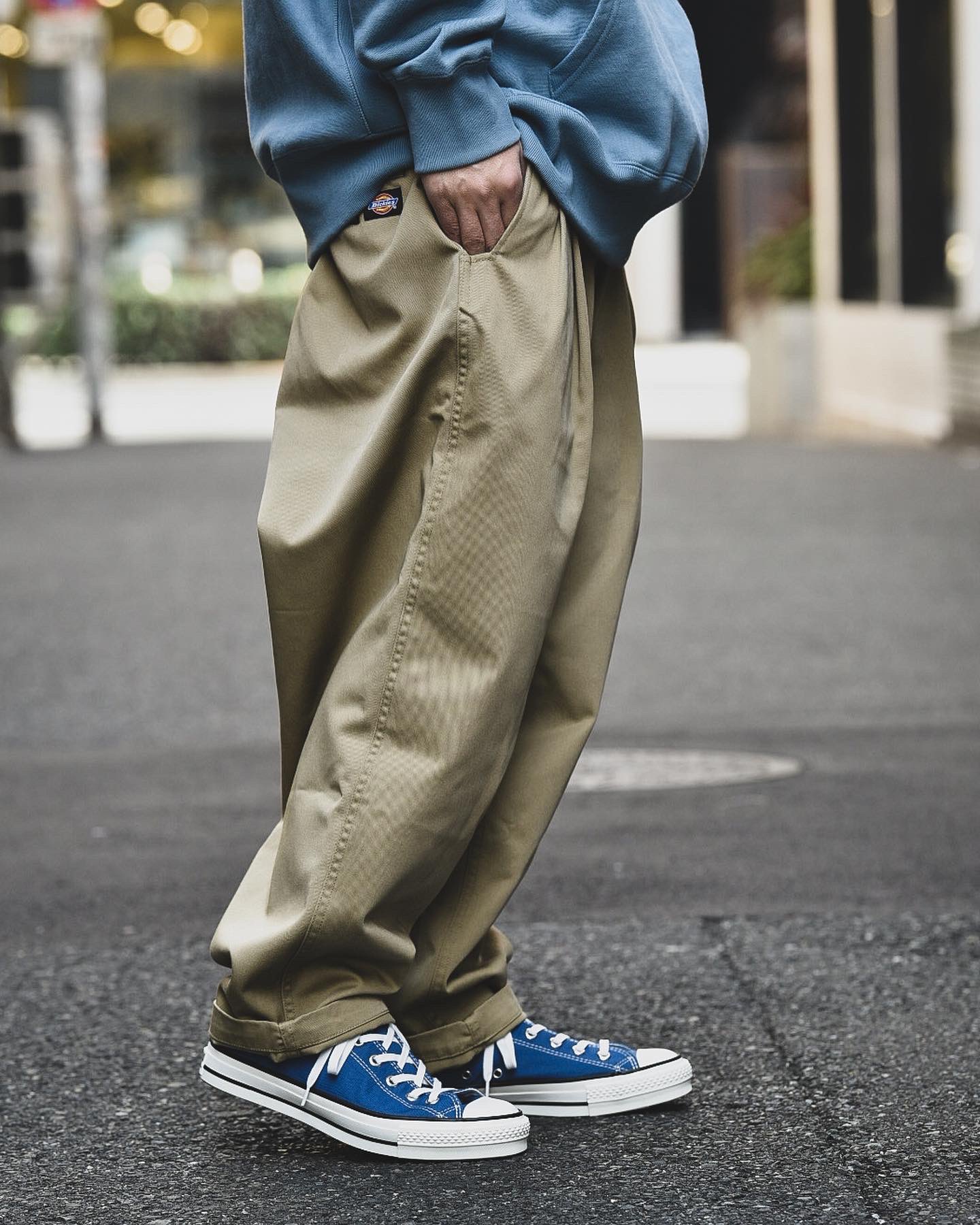 FAT×Dickies SLACKIES BEIGE Women's Dickies x H-D Flex Fit Double Pocket Carpenter Pant