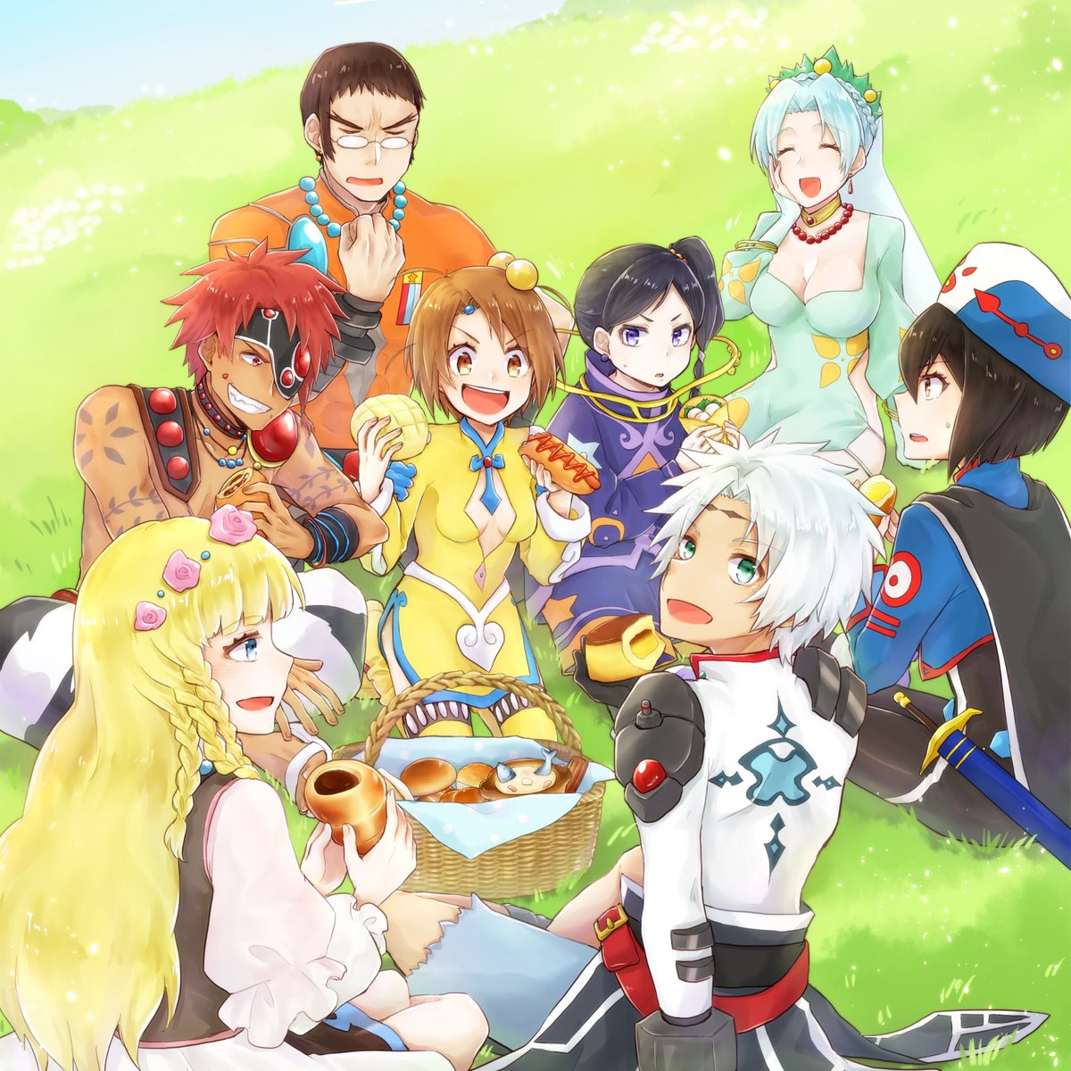 marimo_dori's tweet photo. 去年のレジェプチアンソロに参加させていただいたやつです！
全員描きたすぎてｳﾜｰｰｰｯてなった
#ウェルテス春のパンまつり
#BreadBreadBread https://t.co/PLjyJIFQ40