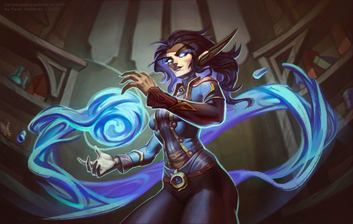 Magic girl for <a href="/Ral_oshy/">Rolashy</a>

#artistsoftwitter #ArtistOnTwitter #fantasy #fantasyart  #digitalart #commission #comissionsopen #Warcraft #worldofwarcraft #OC #character #Blizzard #elf #girl