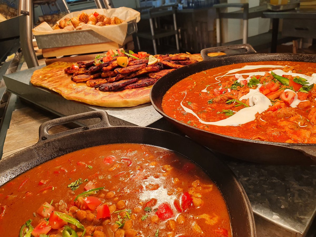 Curry day with giant naan and pan fried sweet potato onion bhaji