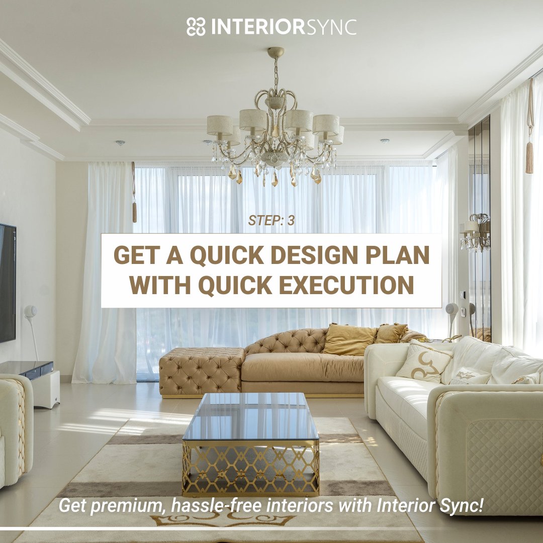 Get premium interiors in just 3 easy steps! 
InteriorSync brings you tech-enabled, hassle-free interiors that are tailored to your requirements! 
Contact us today! 
#MyCreativeInterior #InteriorSync
