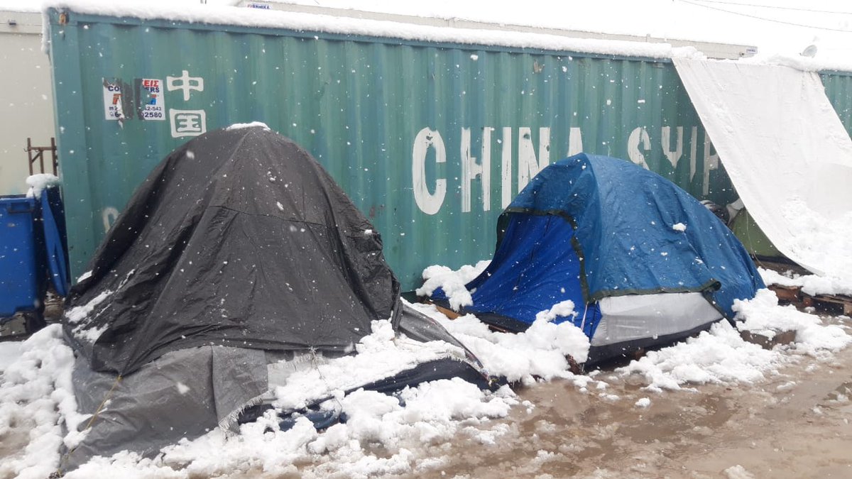 chooselove's tweet photo. This is what winter in Greek refugee camps looks like.⁣

⁣These pictures were taken today in Eleonas camp. 400 people here sleep in flimsy unheated tents. 

This situation is unacceptable. People must urgently be evacuated to safe suitable accommodation. Lives are at stake. https://t.co/8MXGKJOJg4