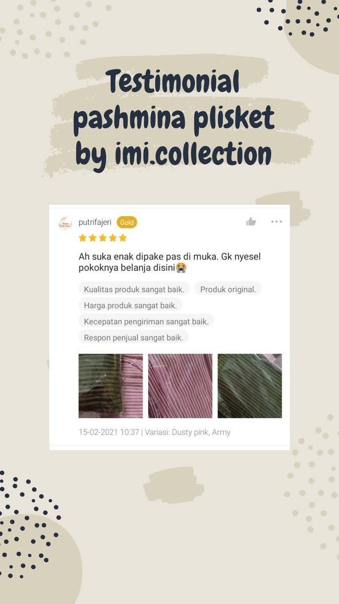 alkhoerothijab's tweet image. Testimonial #PashminaPlisket 💛