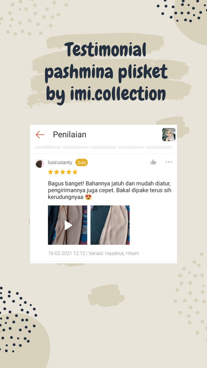 alkhoerothijab's tweet image. Testimonial #PashminaPlisket 💛