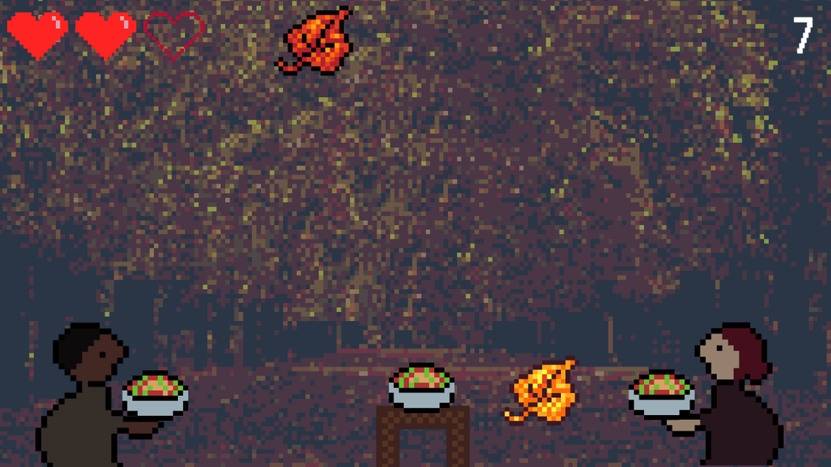 Merlar98's tweet photo. It's been one year now that DON'T TOUCH MY FOOD - my first game all made by myself - has been released!
Since one year people like to hit other people's food with leaves🍂

Playstore: https://t.co/uk2MzTCDtM
Github: https://t.co/qFVXRki2Op

Sounds by @hexaquo_
#indiedev #pixelart https://t.co/gZ1Iydqgix