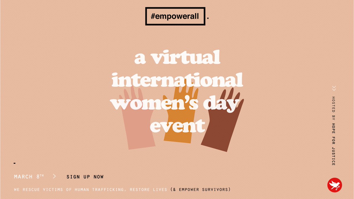 Join us for an empowering, free online event on #InternationalWomensDay.

#empowerall will bring together female business leaders to share their inspiring stories as we raise awareness of the global anti-slavery programs that are empowering women today.

👉bit.ly/empower_all
