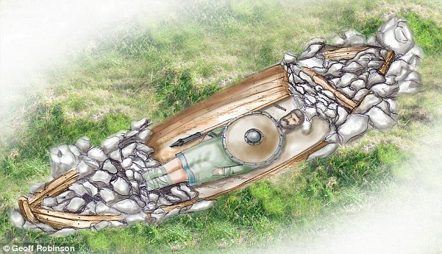 In the ship archaeologists discovered fragmentary remains of a man, including pieces of an arm bone and teeth.