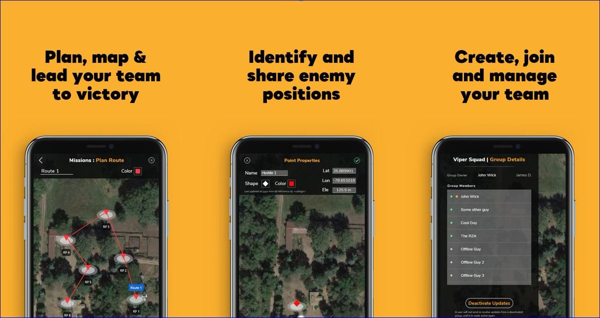 StrikeRing_App's tweet photo. Want a strategic advantage?  Patented technology created for our military is available.  Real-time PLI, 2D mapping, #AR, internal comms, mission planning, share points &amp; routes and more.  See the Unseen with #StrikeRing.  Download now from Apple &amp; Google Play Stores today. https://t.co/OPD8YreJx4