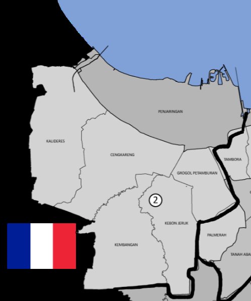 Jakarta Prancis (Zencaren)Calvin Candie, pemilik lisensi Renault & Peugeot untuk Asia, membeli hampir seluruh wilayah Kalideres, Cengkareng & Kembangan pada tahun 1931. Wilayah ini dihibahkan kepada Pemerintah Prancis dengan imbalan jabatan Wali Kota Lyon seumur hidup.