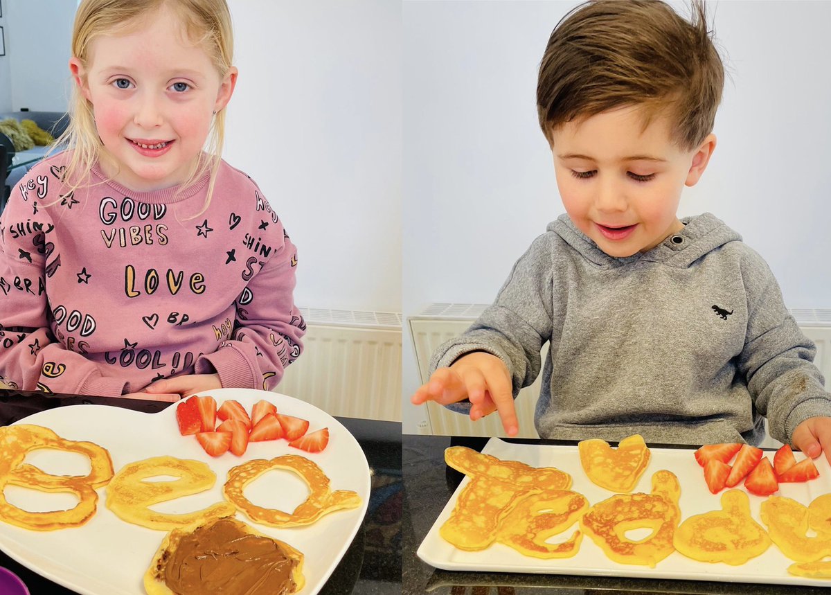 Tash_Burton's tweet image. Shrove Tuesday means pancakes for lunch in the Burton house - yummy! 🥞🐝🧸 #bakingwithkids #lockdownfun #ShroveTuesday #pancakesforlunch