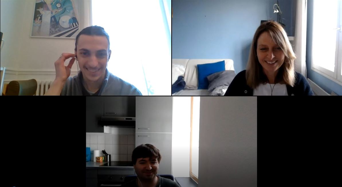 Inria_Nancy's tweet photo. #VisagesdInria 🐈 Aujourd'hui, nous parlons du chat de #Schrödinger & d'ordinateur #quantique avec Christophe Vuillot @CVuillot & Vladimir Zamdzhiev, nouveaux chercheurs @Inria de la team #Mocqua #Inria @labo_Loria 👍 L'occasion d'en découvrir + sur eux & leurs travaux 👌 #CafeIn https://t.co/8QgHbhQOJ5