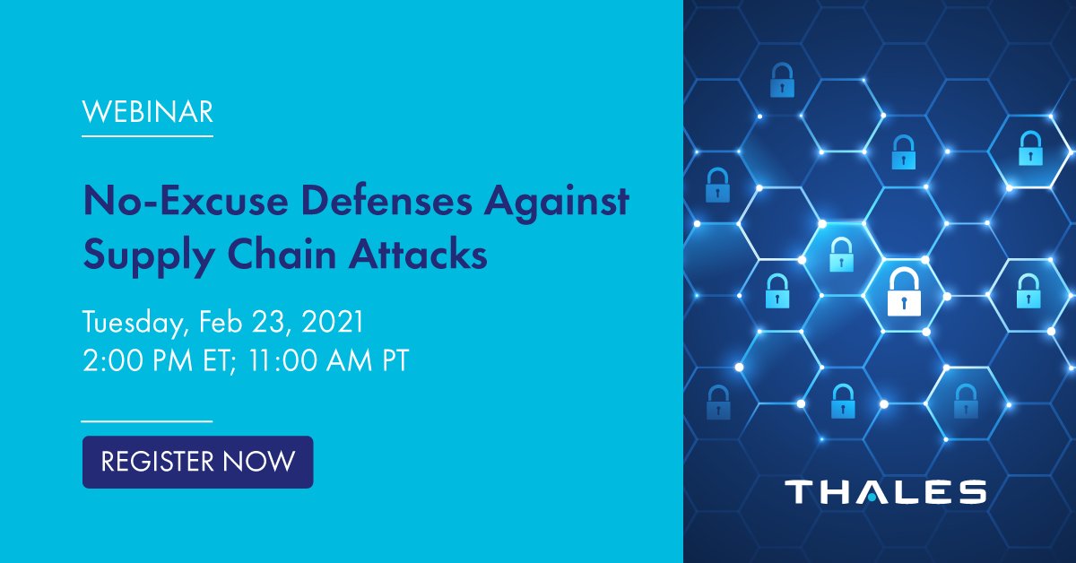 ThalesTCT's tweet photo. Attend Thales TCT and Votiro's  2/23 webinar to learn how Positive Selection technology can proactively remove malicious code from any file.  

Register Now: https://t.co/CjmbJXodQu

#positiveselection  #contentdisarmreconstruciton #cybersecurity https://t.co/4cldV7kpCF