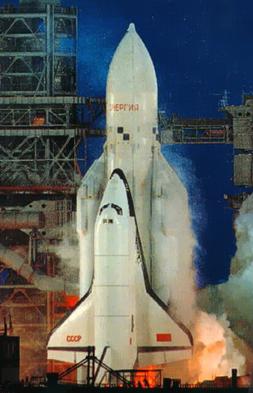 The Soviet Shuttle Buran had flown once in 1988 - and in one building there was a mock up which looked all the world like hordes of Dickensian waifs had been in and pinched the wheels