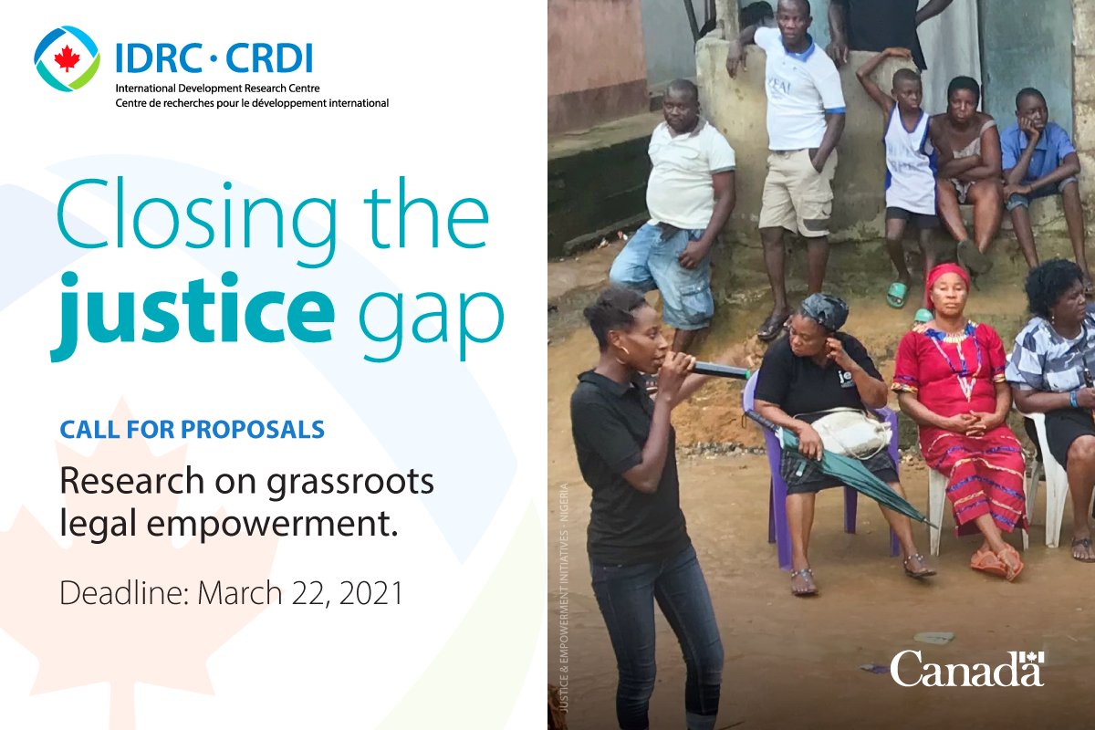 We launched a call for proposals to build a learning agenda and generate evidence on legal empowerment in #Africa and Southeast #Asia. Find out more and apply: bit.ly/3b7vGxX #JusticeForAll