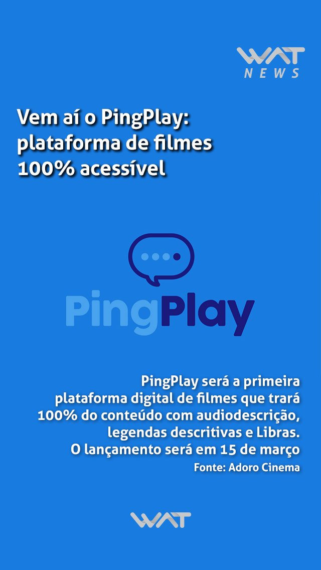 watacessibilida's tweet photo. Conheça o PingPlay, uma plataforma de filmes que será 100% acessível para pessoas com deficiência visual ou auditiva.
Fonte: https://t.co/XAolJgvWgf
#WATnews #pingplay https://t.co/WwSCMbqvBQ