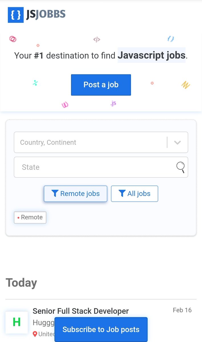ejmudi's tweet image. Guys, I just launched the jsjobbs job board for Javascript developers.

I&apos;m excited about this, Do check it out and let me know what you think.

jsjobbs.com