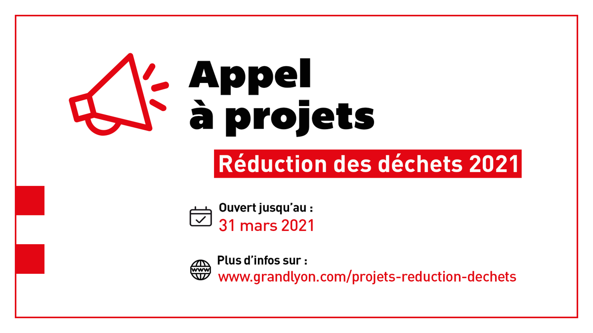 grandlyon's tweet photo. 📢 Appel à projets "Réduction des déchets" !
La Métropole de #Lyon lance un appel à projets pour développer de nouveaux services autour de la lutte contre le gaspillage alimentaire et le suremballage, la réutilisation d’objets...

👉 https://t.co/zWhgkBzwo9 https://t.co/9zUlsxkdmv