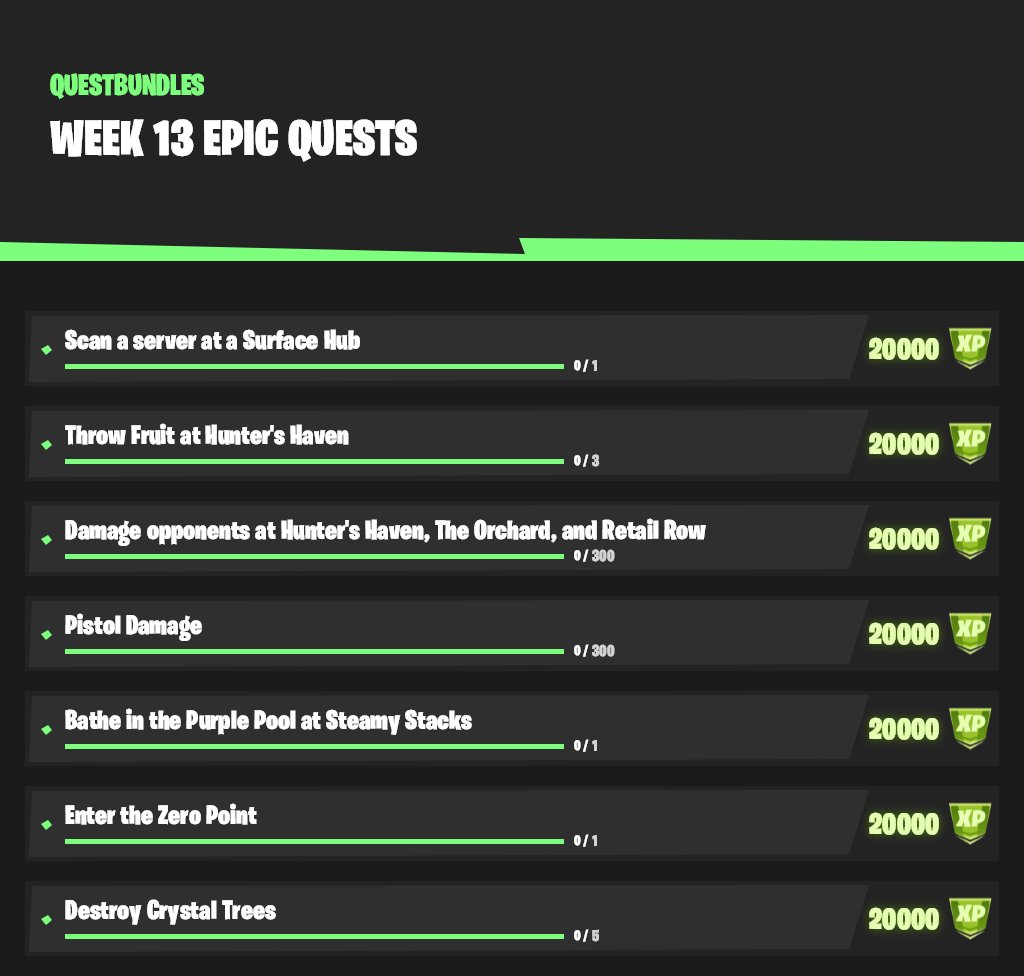 SaltyBoii03's tweet photo. Week 12 & 13 challenges!
#fortnite #fortniteseason5 #fortnitezeropoint #fortnitebr #fortnitebattleroyale #fortnitecommunity #gaming #fortnitenews #fortniteleaks #fortniteupdate #fortniteupdateday #fortnitechallenges #fortnitegameplay #fnbr #fortniteclips #fortniteleakers https://t.co/XaWkQnSLSz