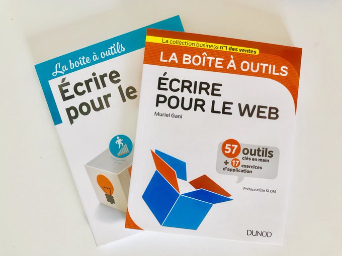 MurielGani's tweet photo. 4500 exemplaires vendus ! Quelle joie de savoir ma Boîte à outils ECRIRE POUR LE WEB entre tant de mains :)
Merci à celles et ceux qui y ont contribué, notamment  @ElieSl pour la préface, merci aux lectrices et lecteurs ! 
https://t.co/F01zNdWULf https://t.co/HSu1zFjmpF