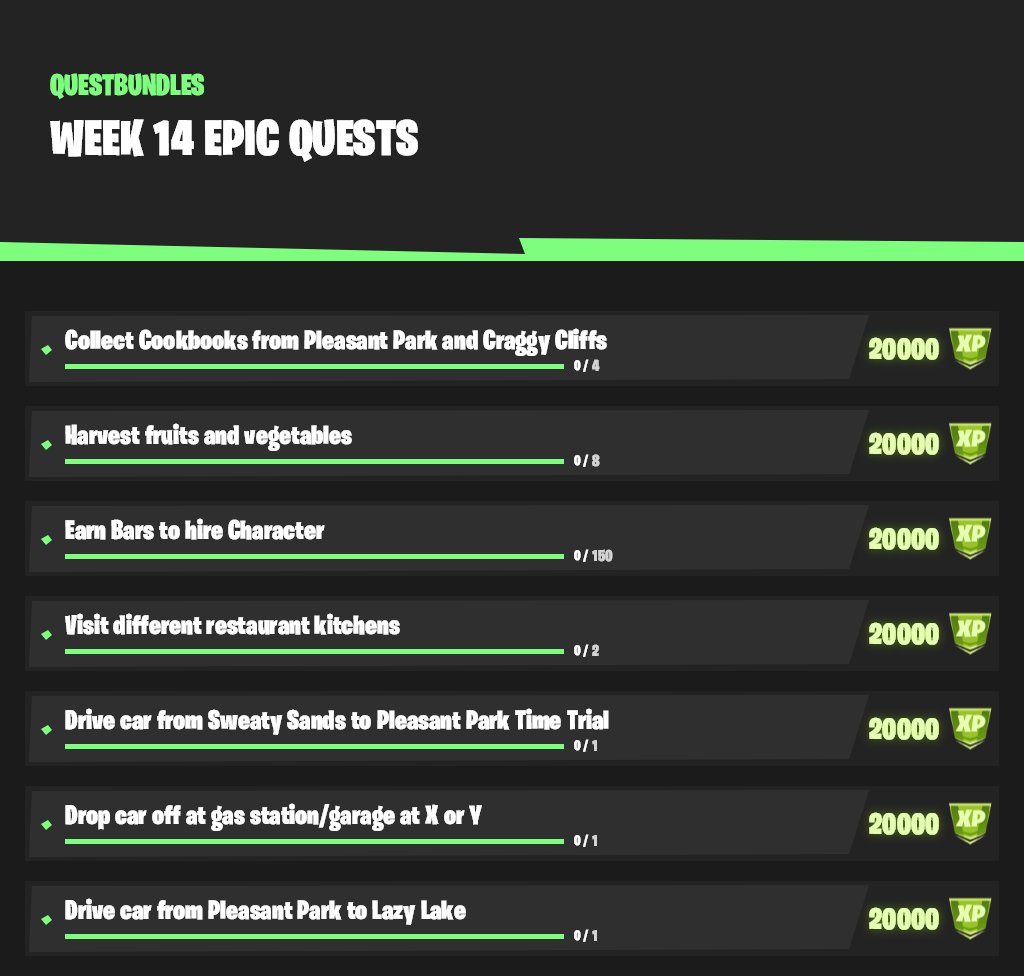 SaltyBoii03's tweet photo. Week 14 & 15 challenges!
#fortnite #fortniteseason5 #fortnitezeropoint #fortnitebr #fortnitebattleroyale #fortnitecommunity #gaming #fortnitenews #fortniteleaks #fortniteupdate #fortniteupdateday #fortnitegameplay #fnbr #fortnitechallenges #fortnitemap #fortniteclips https://t.co/xCS9VqIsht