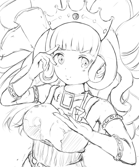 ドヤ顔のうわさのさなちゃん描きたいラフ
合間の時間で少しずつ進めよう～ 