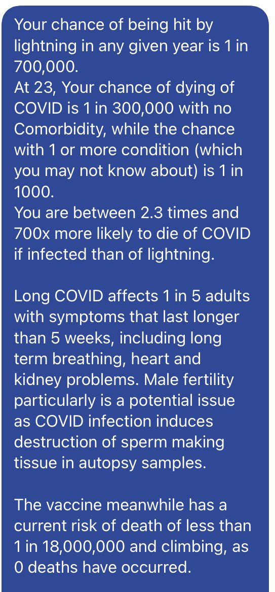 Some public health education going on in the DMs this afternoon: