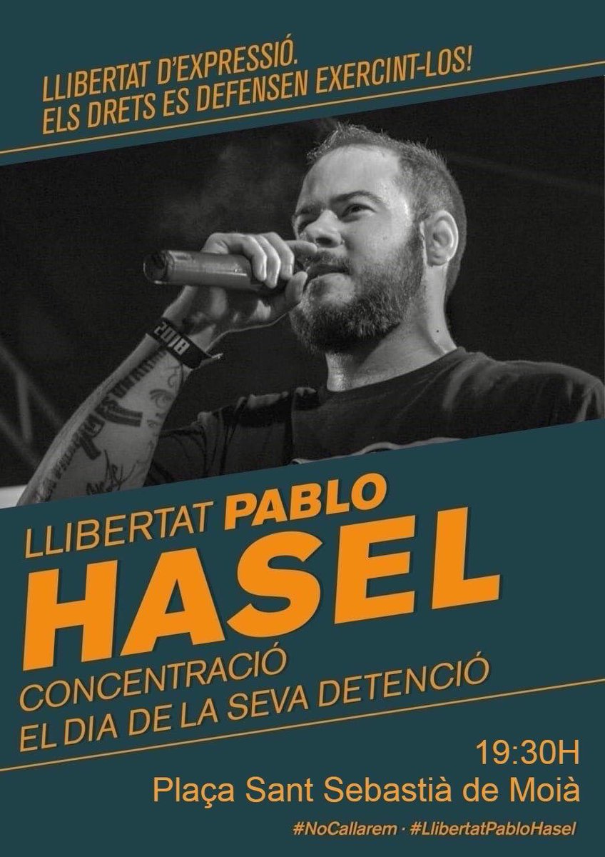 arran_moianes's tweet photo. 🔴 Al Moianès responem organitzades a la detenció de @PabloHasel per part dels @mossos.

CONVOCATÒRIA A #MOIÀ:
🕣 19:30h
📍 Plaça Sant Sebastià

#LlibertatPabloHasel https://t.co/6BXJ8pwWZE