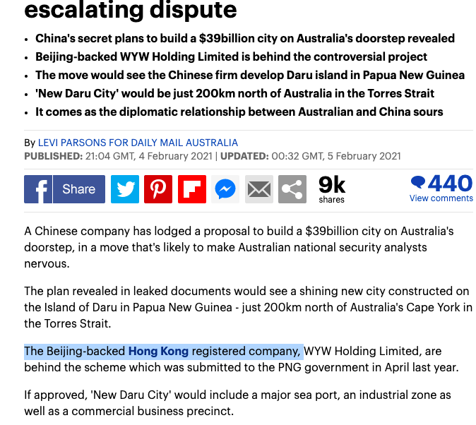 Now what's the evidence that the HK company, as reported per the leaks, speaks/acts on behalf of Beijing/China govt/Belt and Road?Is that what the secret source told them? Did they check by themselves and present their own confirmation?Again, can't find any word for that.15/