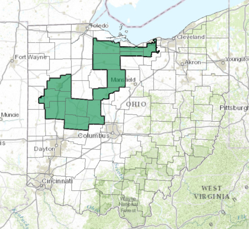 Gerrymanding. It's amazing. 

This is Jim Jordan's district.