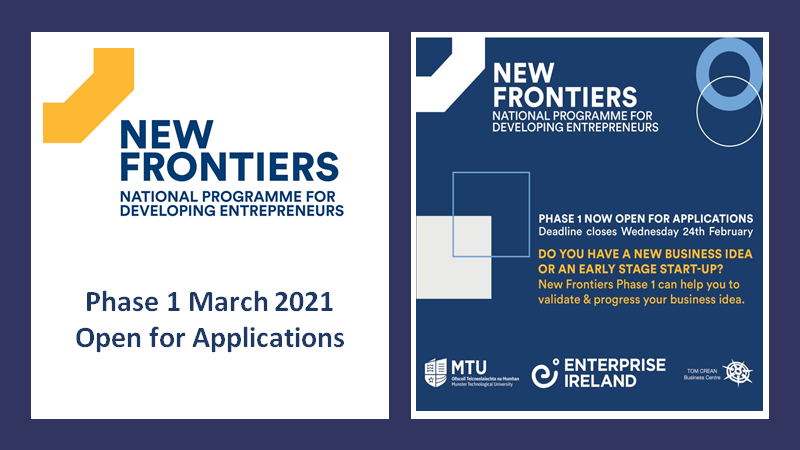 Do you have a new business idea? Are you an early stage start-up? The New Frontiers Phase 1 Programme is open @Tom_CreanCentre @MTU_Kerry delivering a series of eight expert led workshops virtually during March 3rd-31st. Contact: info@creancentre.com #enterprise #startups https://t.co/KD74rnHIsI