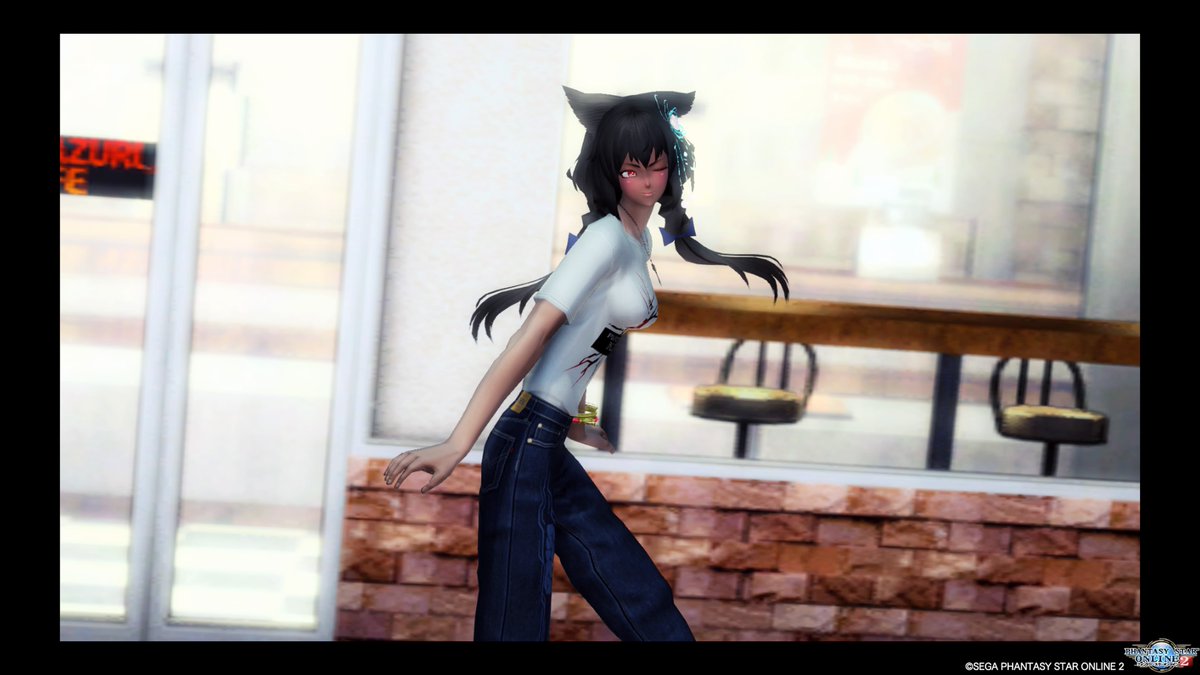 noblescared's tweet photo. #メンテの日なのでssを貼る 
#フォロワーのアークスがrtしてくれてまだ見ぬとアークスと繋がりたい
#PSO2　#ps4share
#yukiアルバム

「モデルの撮影風景」
せっかくのEdwinとのコラボもらっていたので使ってみました！少しモデル感を出してみましたｗ
ジーンズのアピールはしっかりせよとの指示が？ https://t.co/ALnbfcV83k