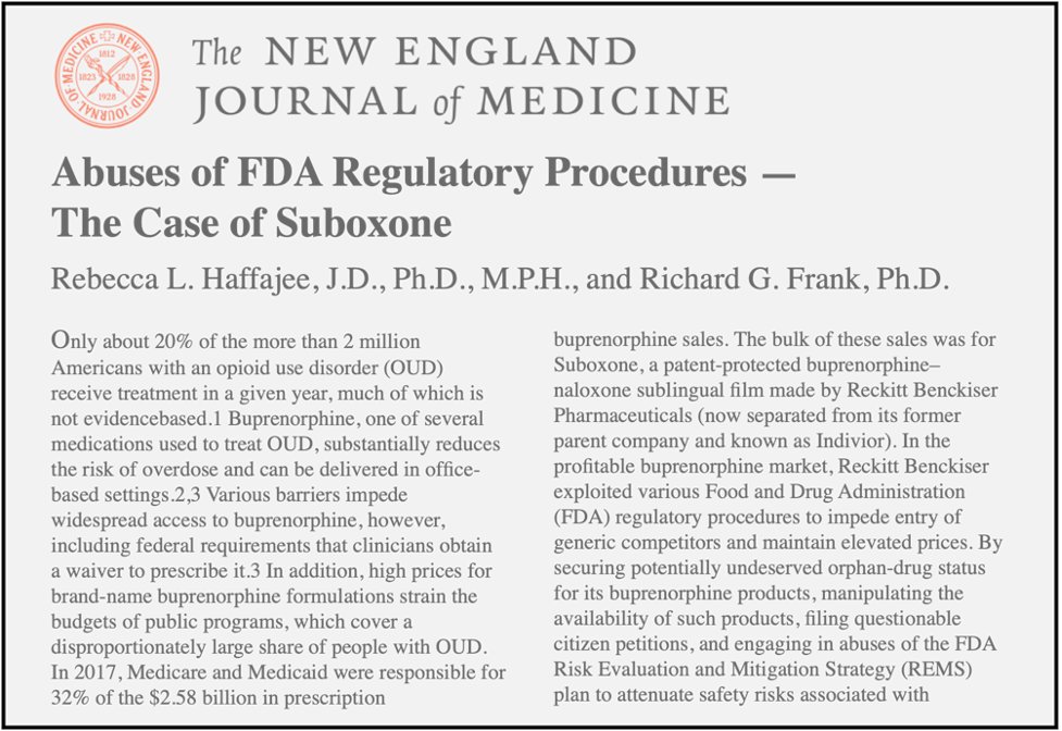 By the time generic Suboxone tablets were able to enter the market, drugmaker Indivior had pulled its tablet version from the market and converted the vast majority of patients to this film version, for which there was no generic substitute. (3/5)