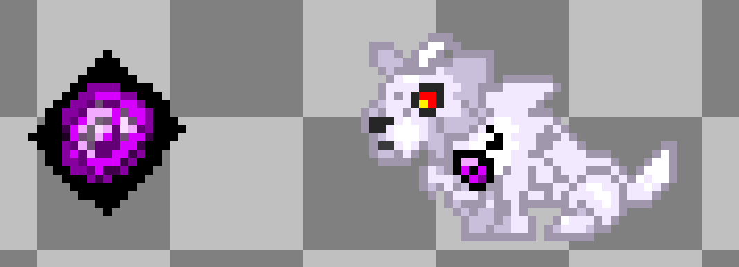 HantomPro's tweet image. Gabe the Dog with Phantom Ruby?!! #pixelart #phantomruby #gabethedog #sprite