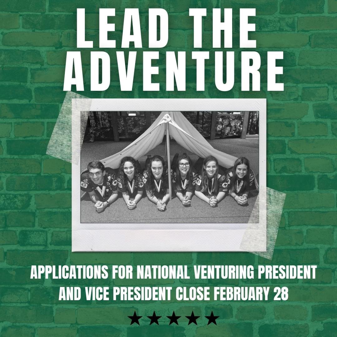 Apply to serve as the National VOA President or a National VOA Vice President! Applications are due by February 28th at 11:59 PM Central Time! scouting.org/programs/ventu…