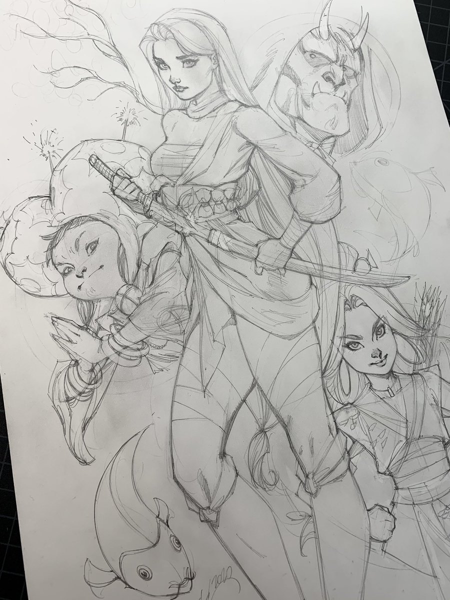 ✏️🌸 Some of the step-by-step details that went into the creation of my recent variant cover to @peachmomoko60's new @Marvel series DEMON DAYS: X-MEN! Hitting stores March 3rd, and also available at https://t.co/ZS3rIe8ldr #demondaysxmen 