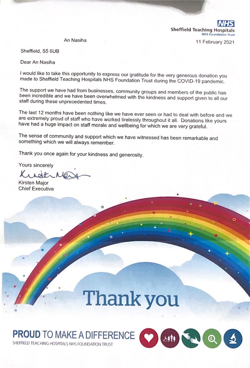 AnNasiha1's tweet image. Letter of appreciation @SheffieldHosp 🙏🏽