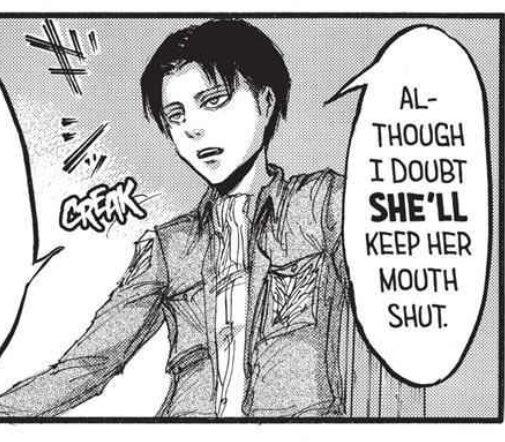 Hanji IS NOT referred to as she in Japanese text nor has ever been. Levi uses あいつ which is a (friendly/rude) gender neutral pronounFYI, gender pronouns(kanojo, kare) in Jp usually often sound formal or awkward for close friends to use to refer to each other