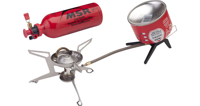 MSR makes several versions, including the Whisperlite International, which can also burn unleaded auto gas and kerosene in addition to white gas, and the Whisperlite Universal, which can burn all those and function as an inverted feed canister stove.