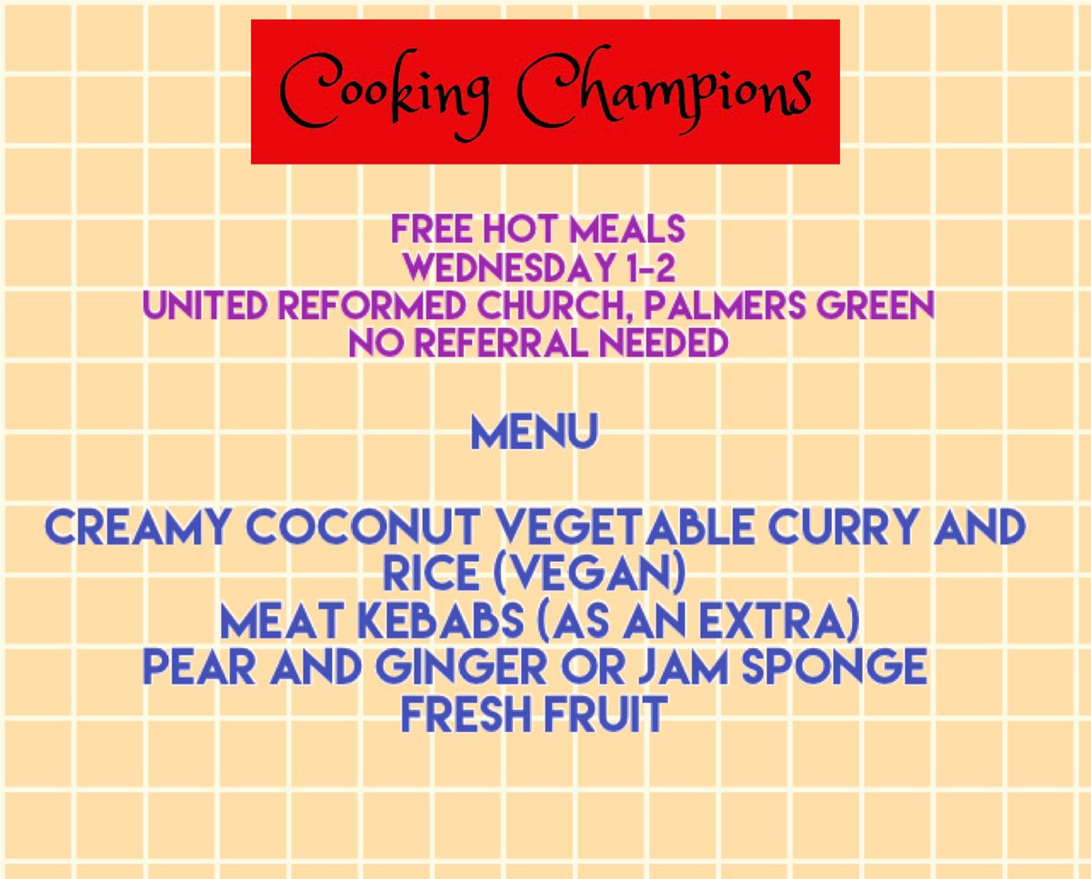 cookingchamps's tweet photo. Palmers Green 1-2 tomorrow #halftermmeals #hotmeals https://t.co/Dc1QoXhziw