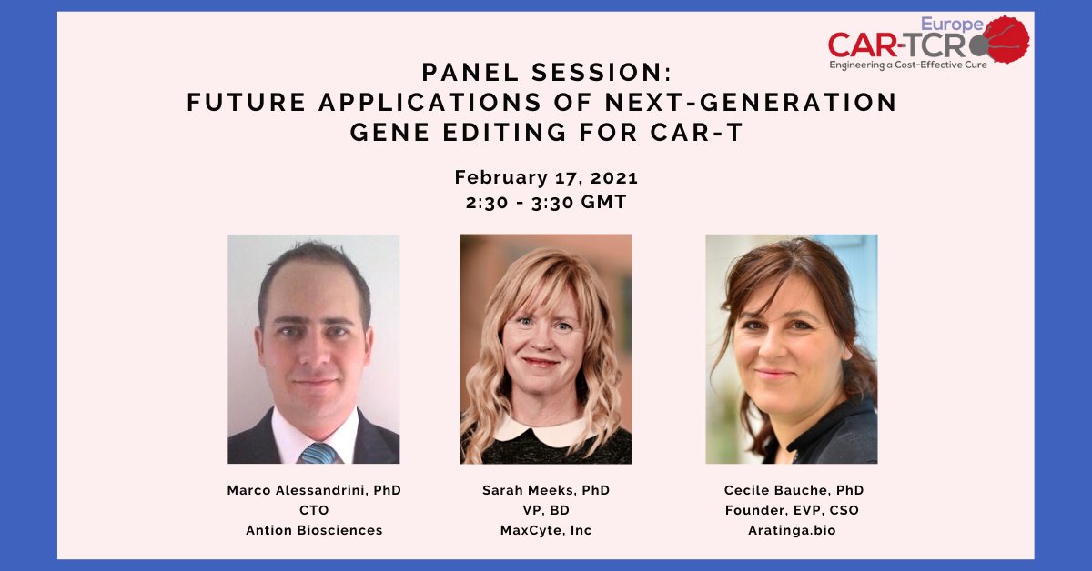 MaxCyte_info's tweet image. Tomorrow! Dr. Meeks will be part of a panel session at CAR-TCR Europe where the panelists will discuss the advantages and challenges in applying novel #GeneEngineering techniques to CAR-T manufacturing.

#celltherapy #genetherapy #geneediting #CARTEU